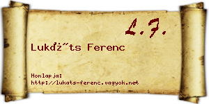 Lukáts Ferenc névjegykártya