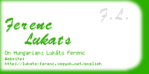 ferenc lukats business card